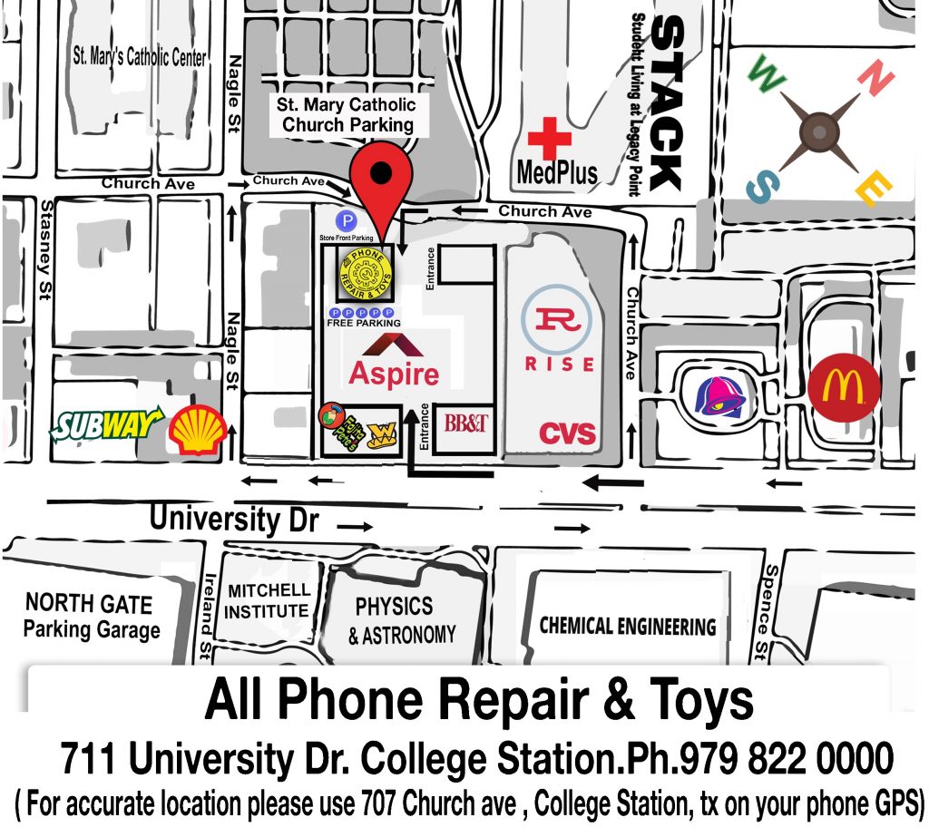 iphone repair college station texas, map